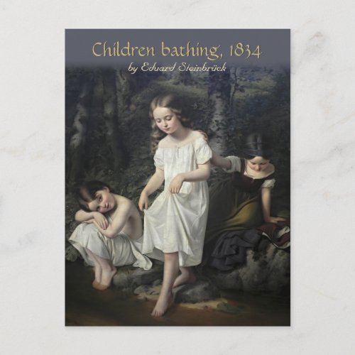 Eduard Steinbrck Children bathing CC0561 Postcard