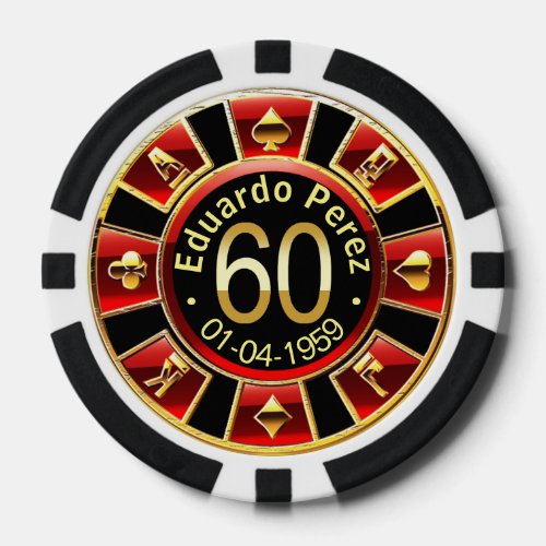 Eduardo P 60th bday red poker chip