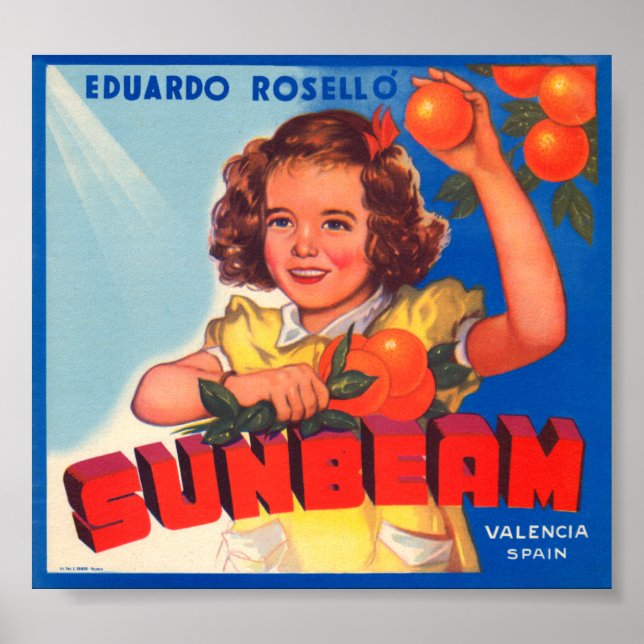 Eduardo Roselli Sunbeam VIntage Crate Label Poster (Front)
