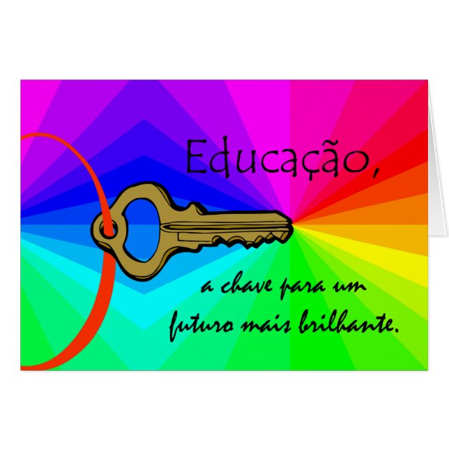 Educacao Teacher Appreciation in Portuguese Cards (Front Horizontal)