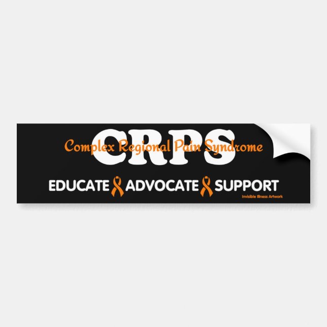 EDUCATE ADVOCATE SUPPORT...RSD/CRPS BUMPER STICKER (Front)