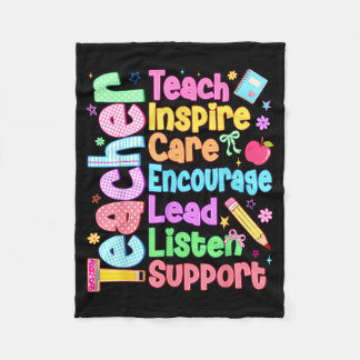 Educate Empower Inspire Support Back To School Fleece Blanket