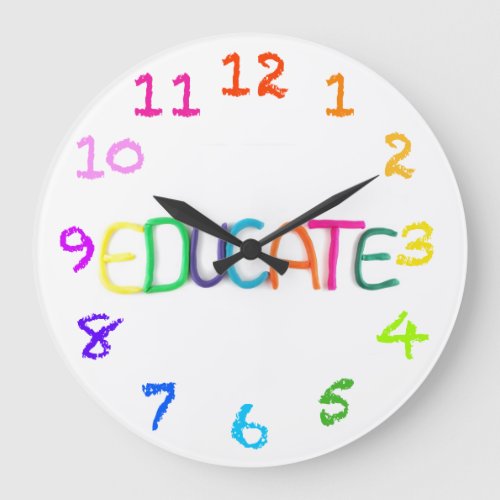 Educate in Clay with Chalk Numbers Wall Clock