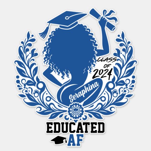 Educated AF Twerk Team Blue Graduation Party Sticker