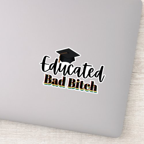 Educated Baddie Graduation Hat Female Sticker