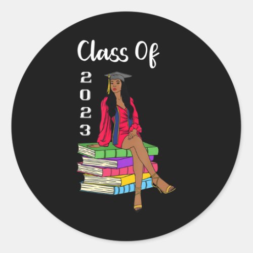 Educated Black Girl Graduation Class Of 2023 Afric Classic Round Sticker
