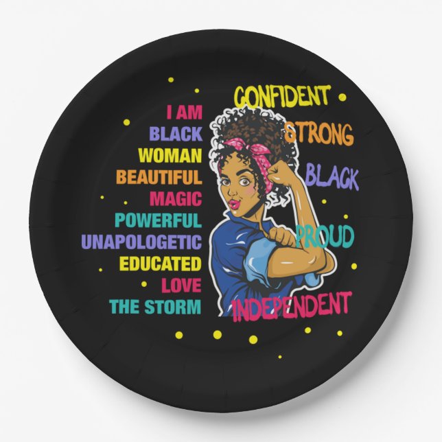 Educated Black Girl Magic  77 Paper Plates (Front)