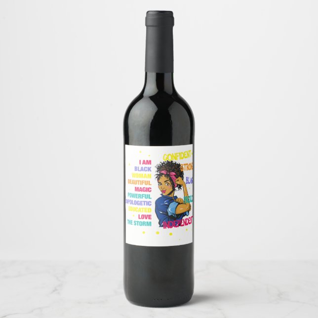 Educated Black Girl Magic 77 Wine Label (Front)