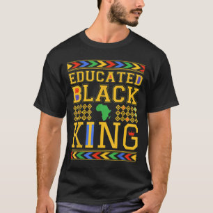 Educated Black KING African Dashiki Black History T-Shirt