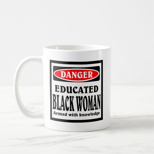 Educated Black Woman coffee mug. Mug (Left)
