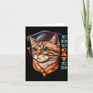 Educated cat in graduation cap funny graduation card