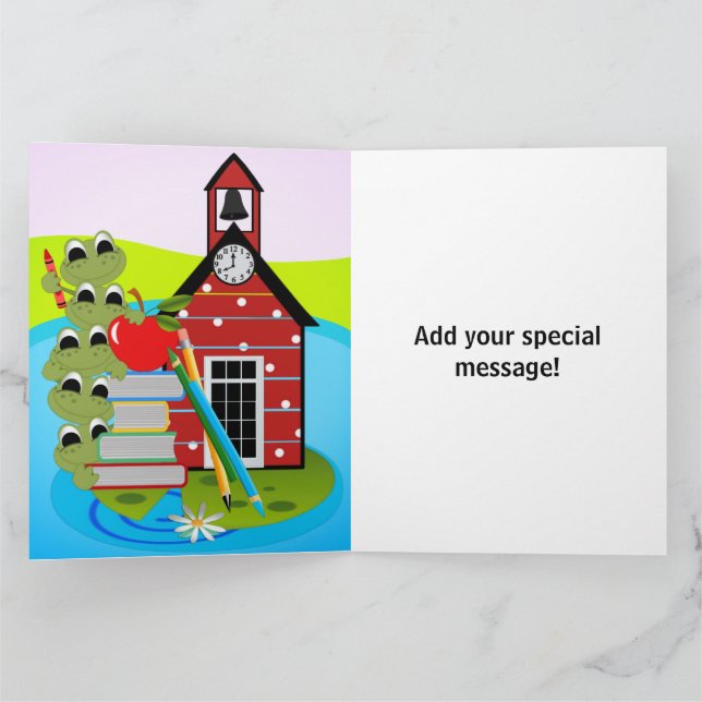 Educated Frog -Add your special message  Card (Inside)