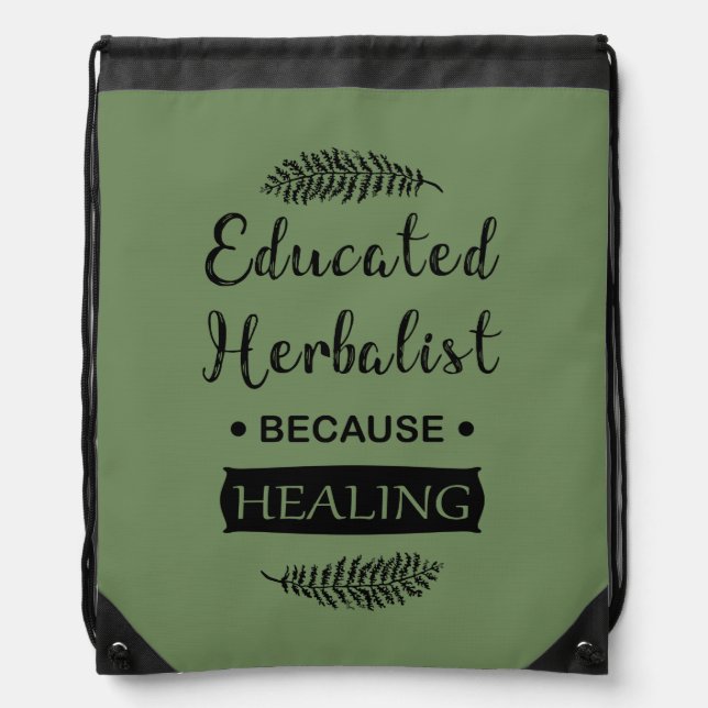 Educated Herbalist natural medicine Drawstring Bag (Front)