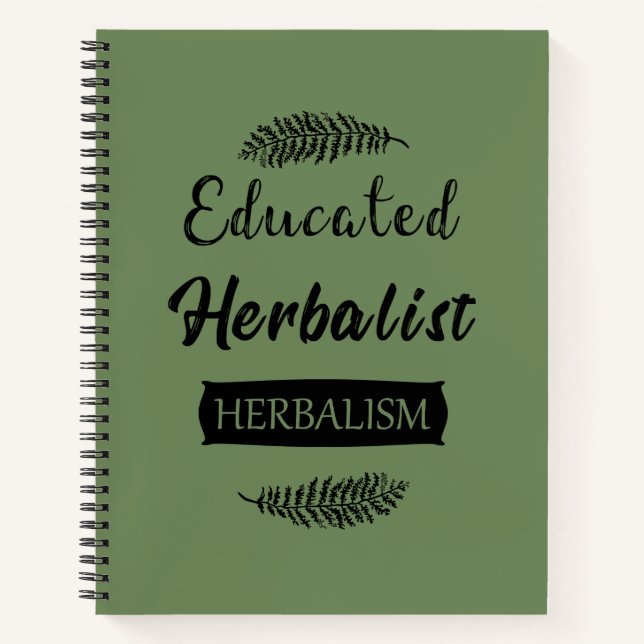 Educated Herbalist natural medicine Notebook (Front)