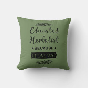 Educated herbalist throw pillow