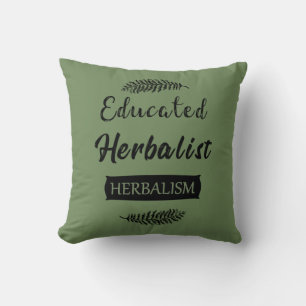 Educated herbalist throw pillow