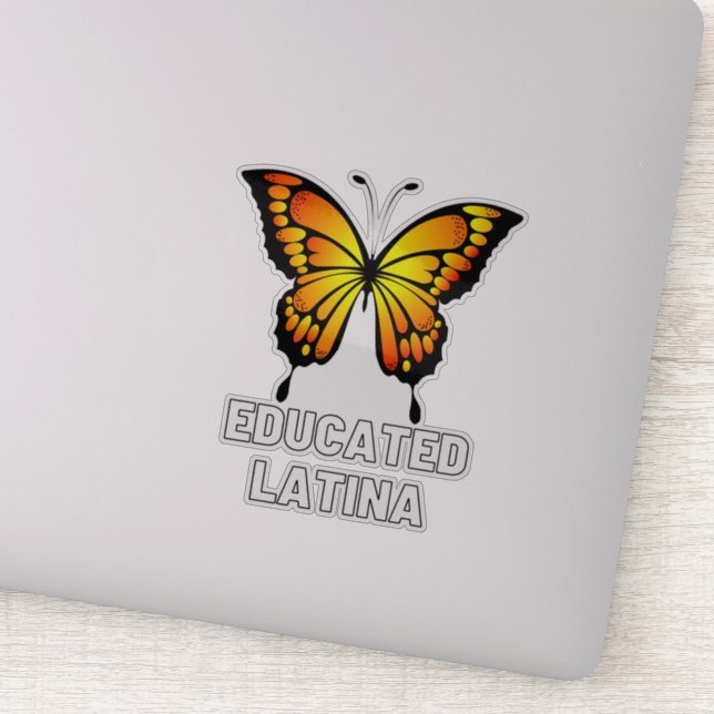 Educated Latina With Butterfly Sticker (Detail)