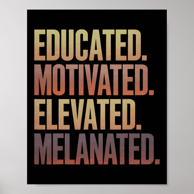 Educated Motivated Elevated Melanated Black Histor Poster (Front)