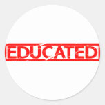 Educated Stamp Classic Round Sticker