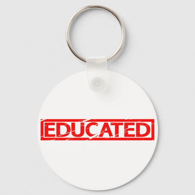 Educated Stamp Keychain (Front)