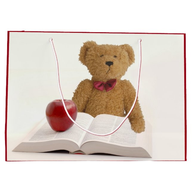 Educated Teddy Bear Large Gift Bag (Back)