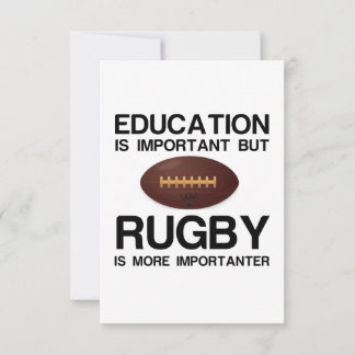 Education and rugby card