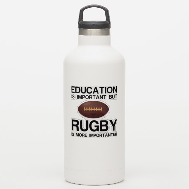 Education and rugby sticker (Waterbottle)
