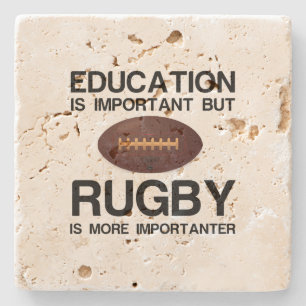 Education and rugby stone coaster