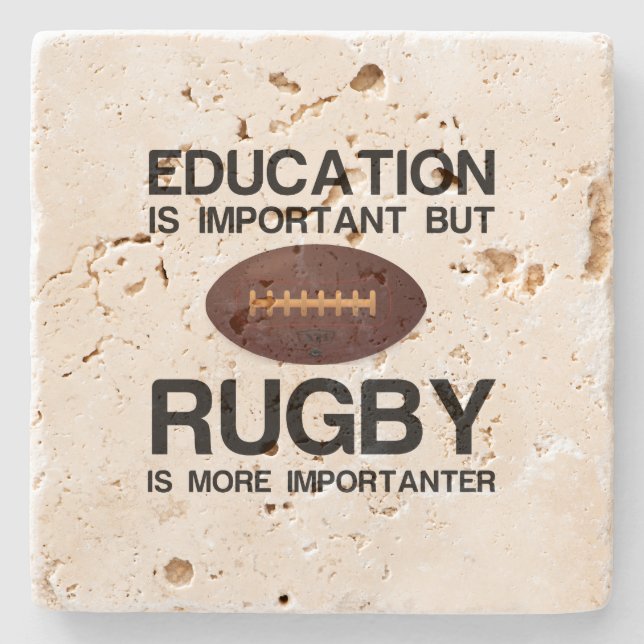 Education and rugby stone coaster (Front)