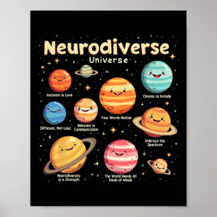 Education Autism Awareness Neurodiverse Universe S Poster