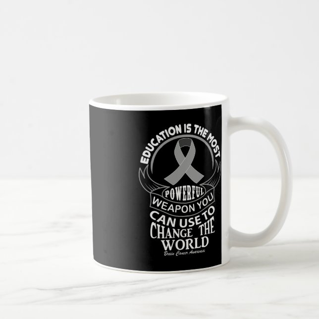 Education Can Change The World Brain Cancer  Coffee Mug (Right)