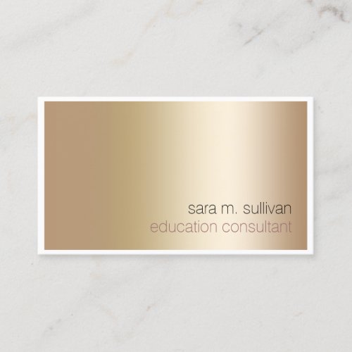 Education Consultant Elegant Bold Gold Minimalist Business Card