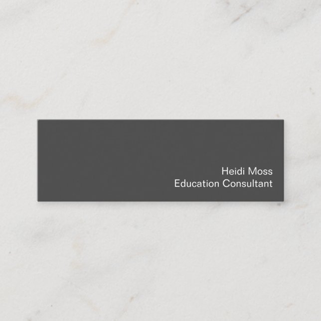 Education Consultant Minimalist Professional Gray  Mini Business Card (Front)