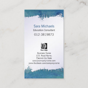 Education Consultant Services Ripped Paper Grunge Business Card