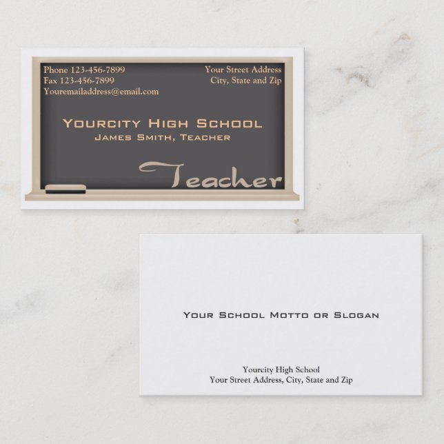 Education Educator Teacher Business Card (Front/Back)