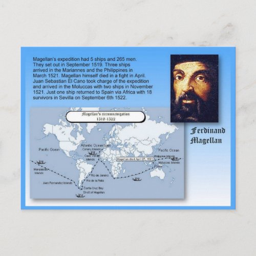 Education History Ferdinand Magellan voyages Postcard