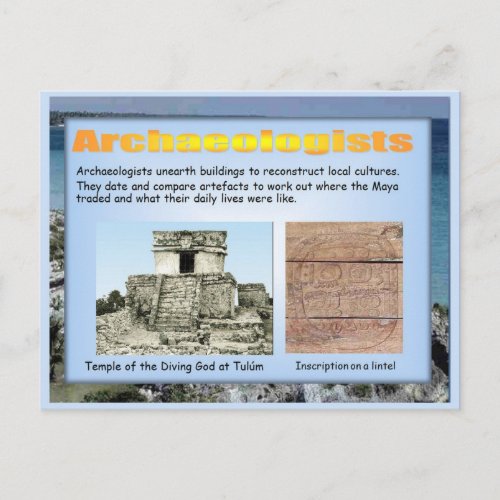 Education History  Mayan archaeology Postcard