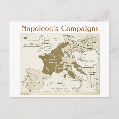 Education History Napoleon Europe 1812 Postcard