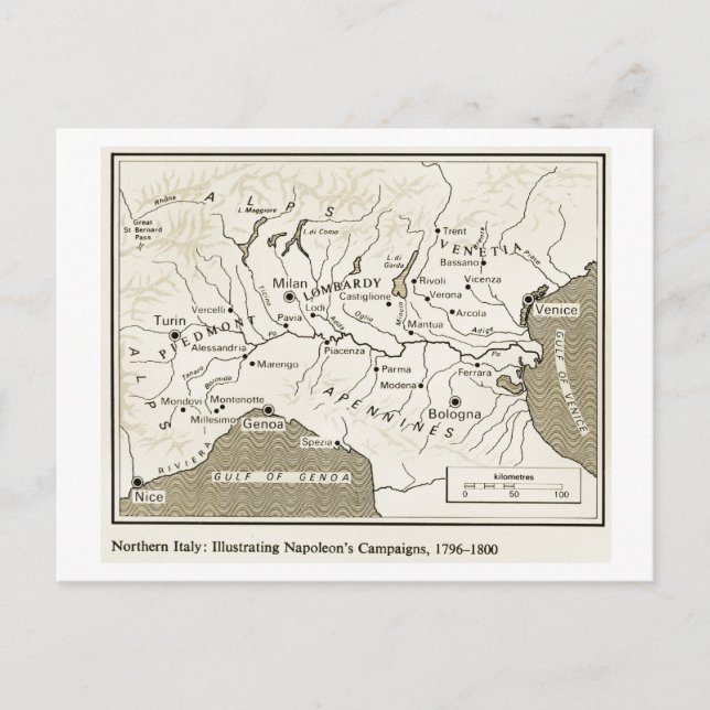 Education, History, Napoleon, Northern Italy 1796- Postcard (Front)