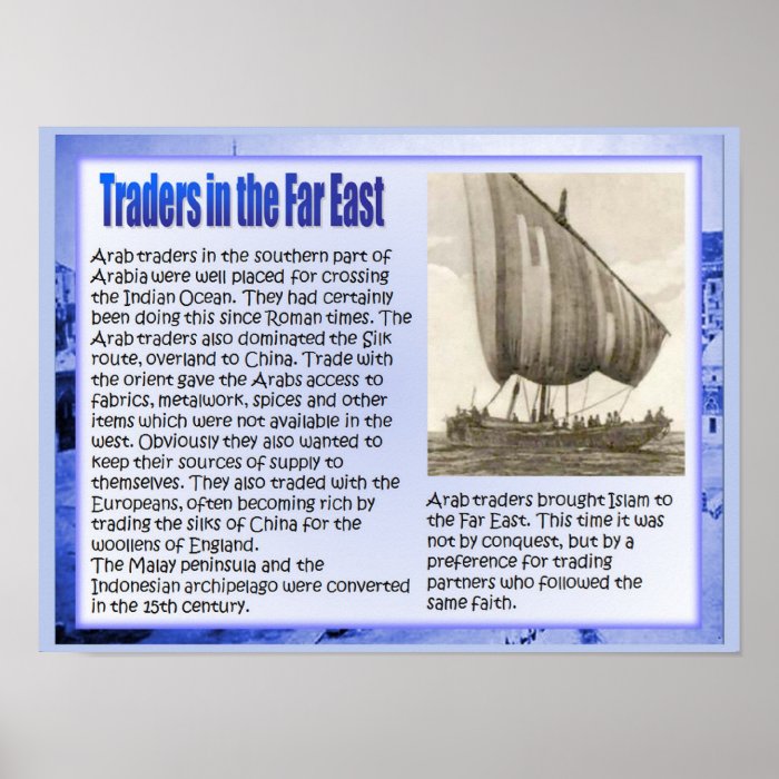 Education,History, Rise of Islam, Far East traders Poster