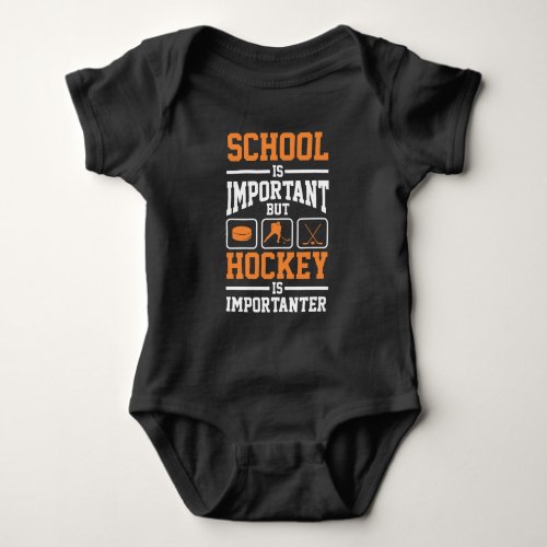Education Ice Hockey Player Defense Forward Goalie Baby Bodysuit