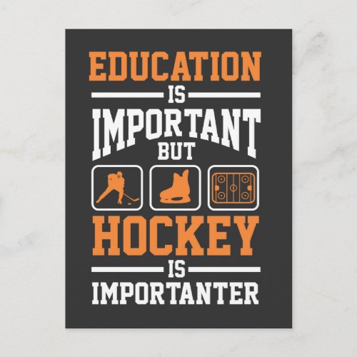 Education Ice Hockey Player Defense Forward Goalie Postcard