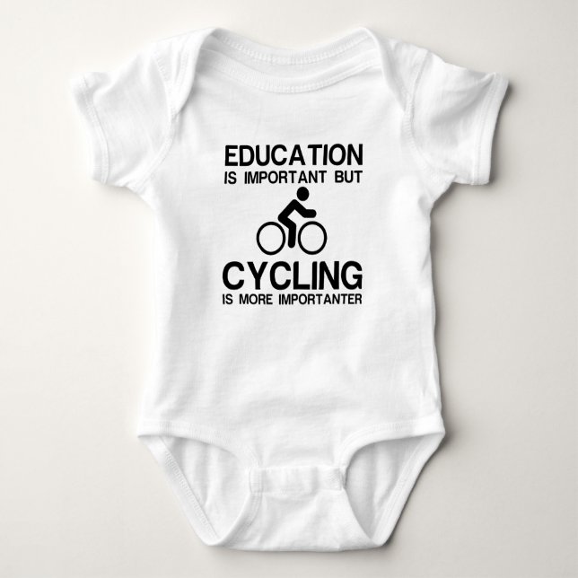 EDUCATION IMPORTANT CYCLING IMPORTANTER BABY BODYSUIT (Front)