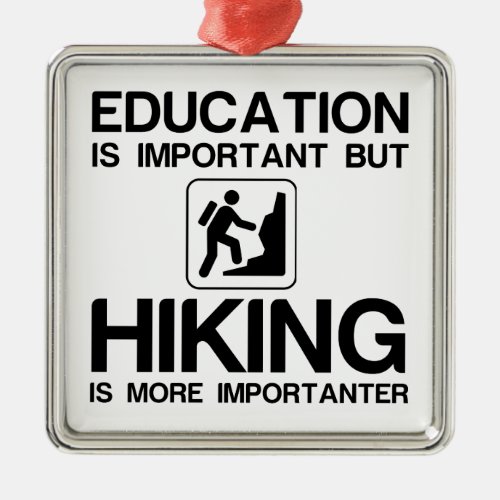 EDUCATION IMPORTANT HIKING IMPORTANTER METAL ORNAMENT