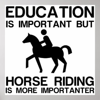EDUCATION IMPORTANT HORSE RIDING IMPORTANTER POSTER