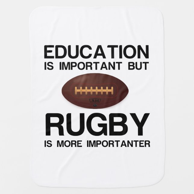 EDUCATION IMPORTANT RUGBY IMPORTANTER BABY BLANKET (Front)