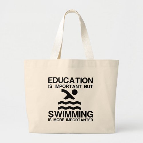 EDUCATION IMPORTANT SWIMMING IMPORTANTER LARGE TOTE BAG