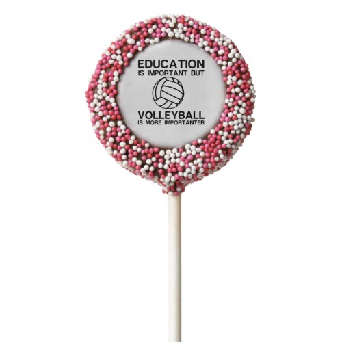 EDUCATION IMPORTANT VOLLEYBALL IMPORTANTER CHOCOLATE COVERED OREO POP