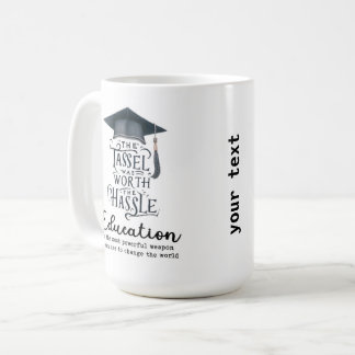 Education is a new powerful weapon coffee mug