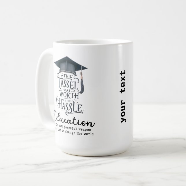 Education is a new powerful weapon coffee mug (Front Left)